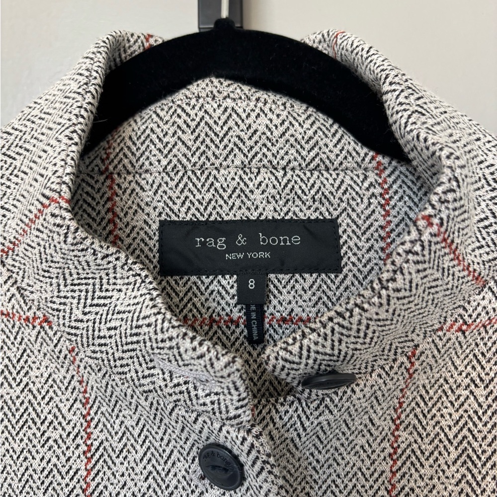 Rag & Bone Gray and Red Checkered Blazer - Picture 2 of 4